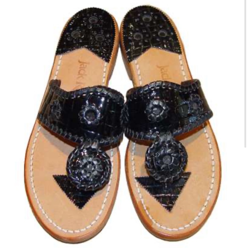 Patent Black Jack Rogers Sandal Size 8